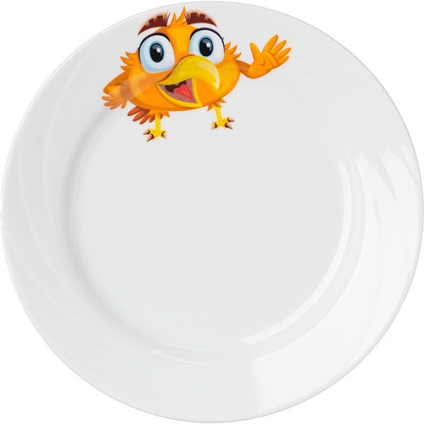 Фарфоровая тарелка «Радужные птички» (диаметр 20 см.) 