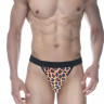 Мужские трусы-стринги с леопардовым принтом и широкой резинкой Мужские трусы-стринги с леопардовым принтом и широкой резинкой