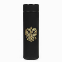 Черный термос с рисунком «Герб» (500 мл.)