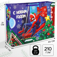 Пакет подарочный  С Новым годом! , 31х40х11 см, упаковка, Человек-паук.