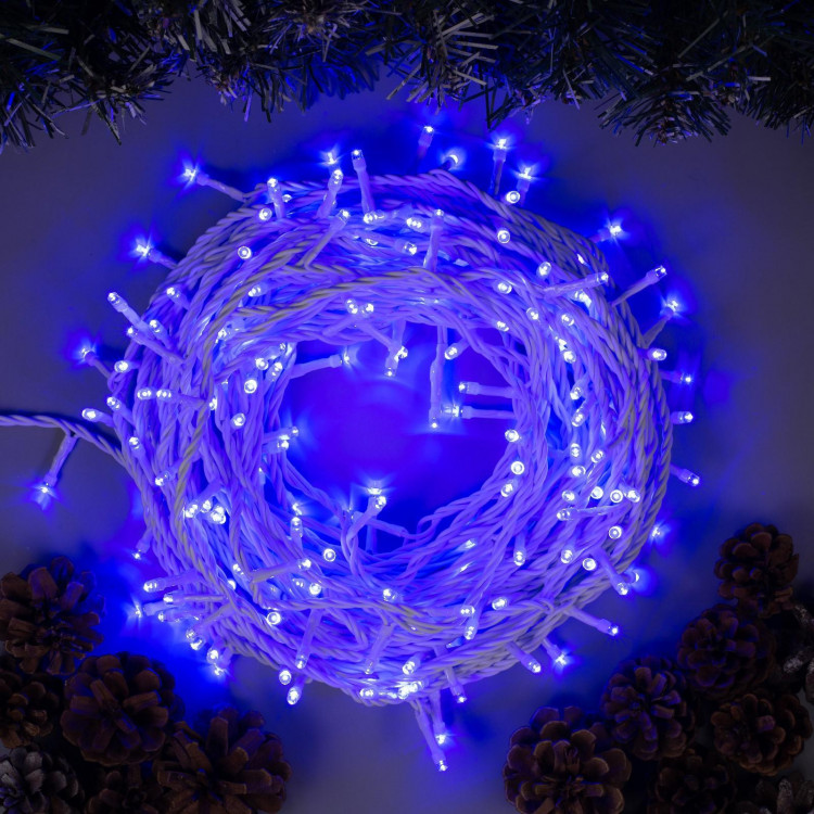 Гирлянда «Нить» 20 м, IP44, белая нить, 200 LED, свечение синее, 8 режимов, 220 В 