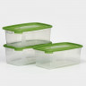 Набор из 3 прямоугольных пищевых контейнеров (1 л.) Набор из 3 прямоугольных пищевых контейнеров (1 л.)