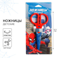 Ножницы фигурные пластиковые, 12,5 см, Человек-паук