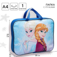 Папка с ручками текстильная А4, 350х270х100 мм, Холодное сердце!