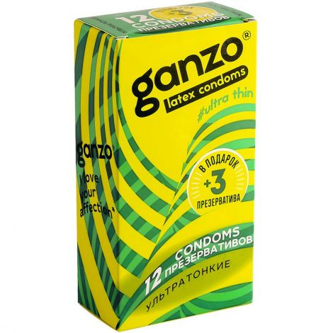 Ультратонкие презервативы Ganzo Ultra thin - 15 шт. 