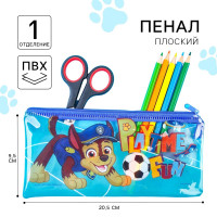 Пенал мягкий, 1 отделение, 95х205 мм, ПВХ, Щенячий патруль-