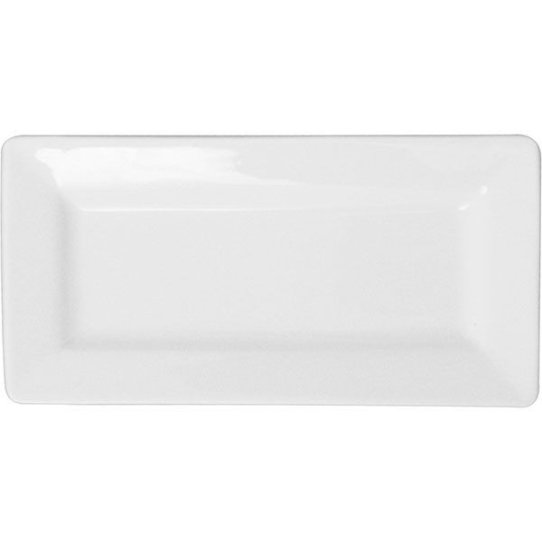 Белое прямоугольное блюдо «Кунстверк» (20х10 см) 