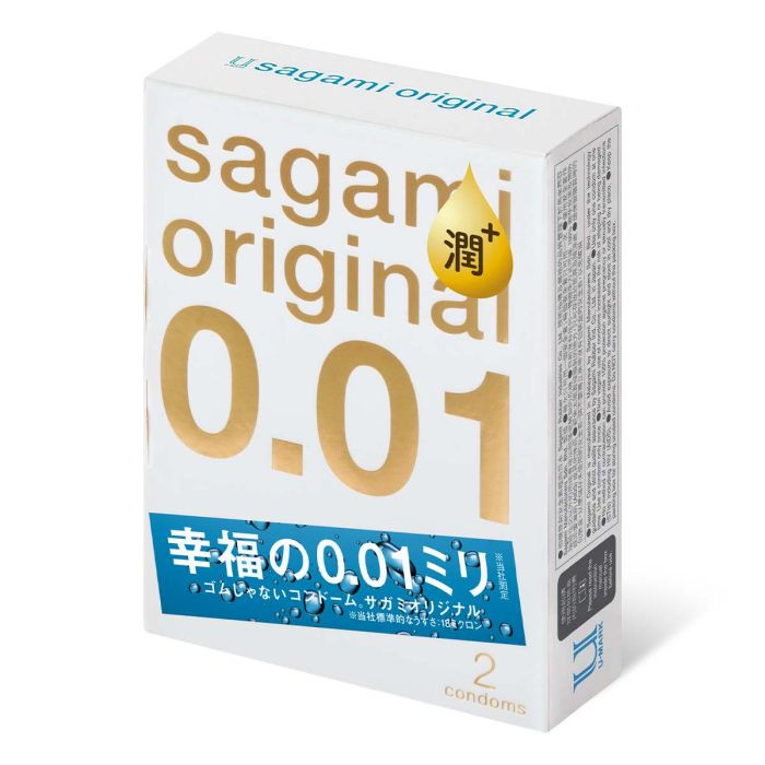 Увлажнённые презервативы Sagami Original 0.01 Extra Lub - 2 шт. 