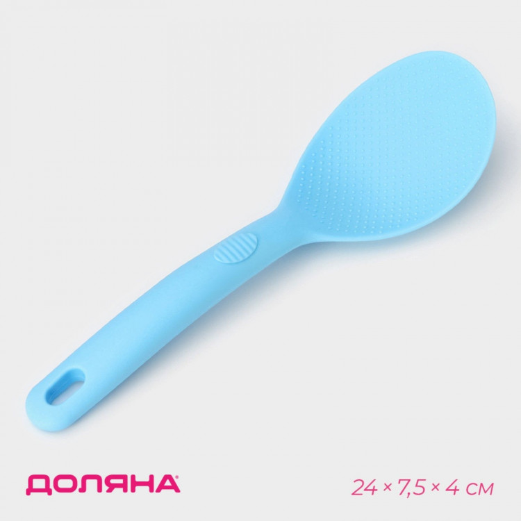 Ложка Доляна «Дуэт», 24×7,5×4 см, цвет голубой 