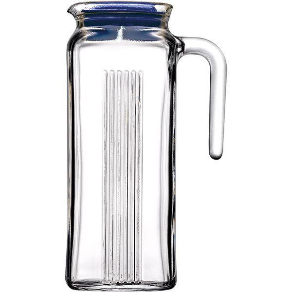 Стеклянный кувшин «Фриго» с синей крышкой (объем 1 л.) 