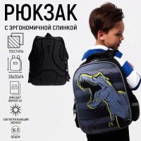 Рюкзак каркасный школьный Calligrata  Динозавры , 39 х 30 х 14 см