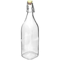 Бутылка «Свинг» с пробкой;стекло,пластик;1л;D=90,H=315,L=75,B=75мм;прозр.,разноцветн.