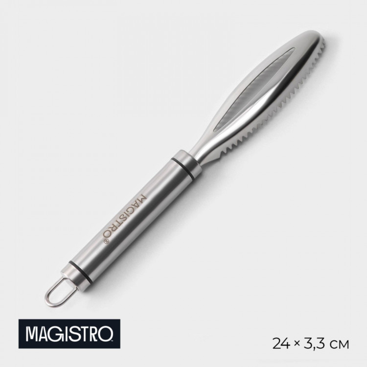 Рыбочистка Magistro Solid, нержавеющая сталь, цвет хромированный 