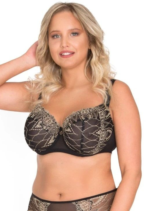 Бюстгальтер с мягкими чашками plus size и вышивкой телесной нитью 