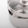 Кастрюля из нержавеющей стали Magistro Tefida, 3,5 л, крышка-дуршлаг, носик для слива, капсульное дно, силиконовые ручки