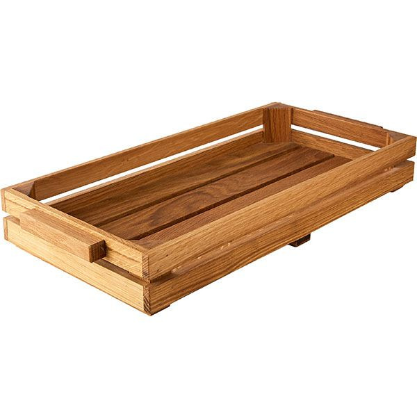 Ящик для подачи с ручками;дуб;,H=6,L=40,B=20см 