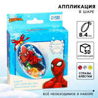 Аппликация 3D в шаре  Новый год  8 см, Человек-паук