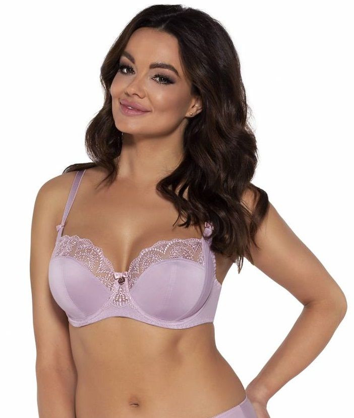 Розовый бюстгальтер с мягкими чашечками на косточках 