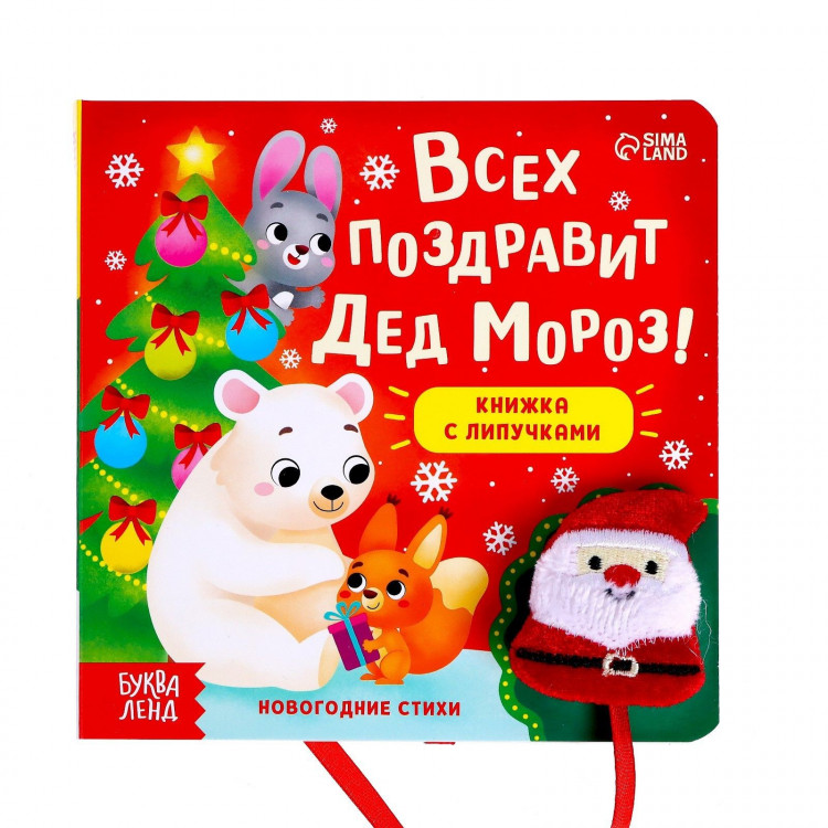 Новый год! Книжка с липучками «Всех поздравит Дед Мороз!», 12 стр. 