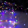 Гирлянда «Нить» 10 м роса, IP20, медная нить, 100 LED, свечение мульти, 12 В