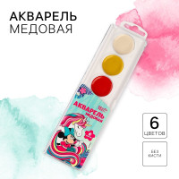Краски акварельные  Минни , 6 цветов, без кисти, Минни Маус