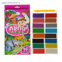 Пластилин GLOBUS  Лёпа , 16 цветов, 320 г