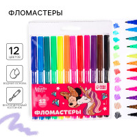 Фломастеры, 12 цветов,  Единорог , Минни Маус