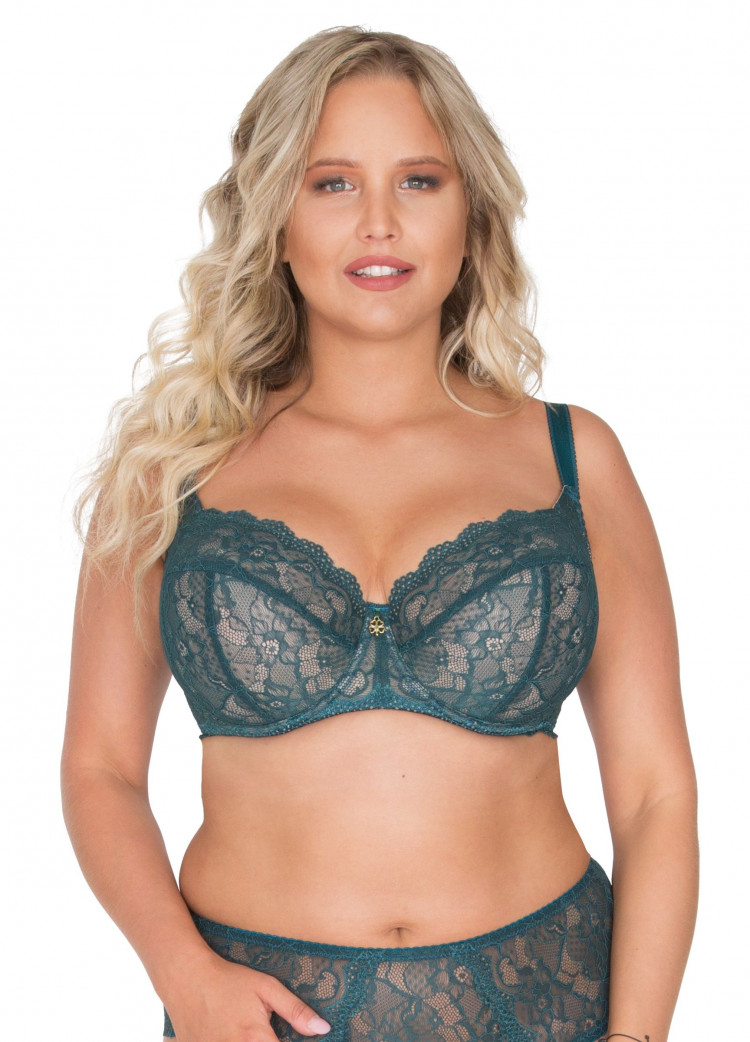 Кружевной бюстгальтер с мягкой чашкой plus size и боковыми поддержками 