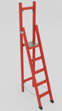 ССВ-2,4 стремянка стеклопластиковая с вертикальной опорой, h=2570мм, h рабочей площадки=1600мм, ступ.5