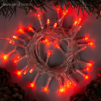 Гирлянда «Нить» 2 м, IP20, прозрачная нить, 20 LED, свечение красное, 2 режима, AAх3