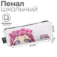 Пенал мягкий 1 отделение, 100 х 210 х 40 мм, объёмный,  Анимешка 