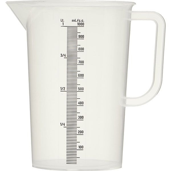 Кувшин мерный;полипроп.;1л;D=11,5,H=17см;прозр. 