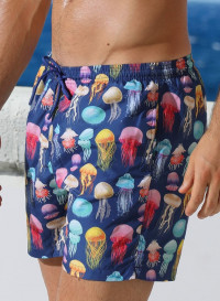 Мужские пляжные шорты с принтом в виде медуз