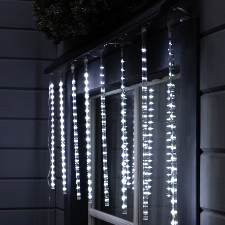 Гирлянда «Сосульки» 3 × 0.5 м, IP44, прозрачная нить, 288 LED, свечение белое с эффектом стекания, 12 В 
