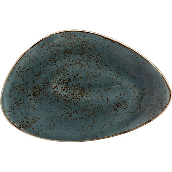 Блюдо «Крафт Блю»;фарфор;,H=35,L=370,B=240мм;синий 