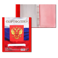Папка-портфолио А4, Calligrata  Герб , пластиковая, на 4 кольцах, для школьника, 20 файлов