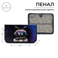 Пенал 1 секция 115 х 205 х 30 мм, Calligrata  Енот , ламинированный картон