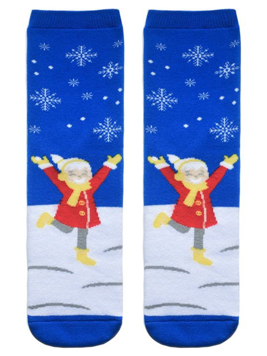 Махровые  женские носки с рисунком в виде девочки  Лапландия  