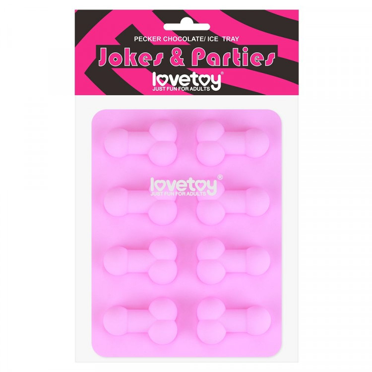 Розовая формочка для льда и шоколада Pecker Chocolate/Ice Tray 