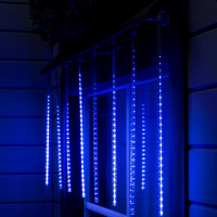 Гирлянда «Сосульки» 2.5 × 0.5 м, IP65, прозрачная нить, 288 LED, свечение синее с эффектом стекания, 12 В