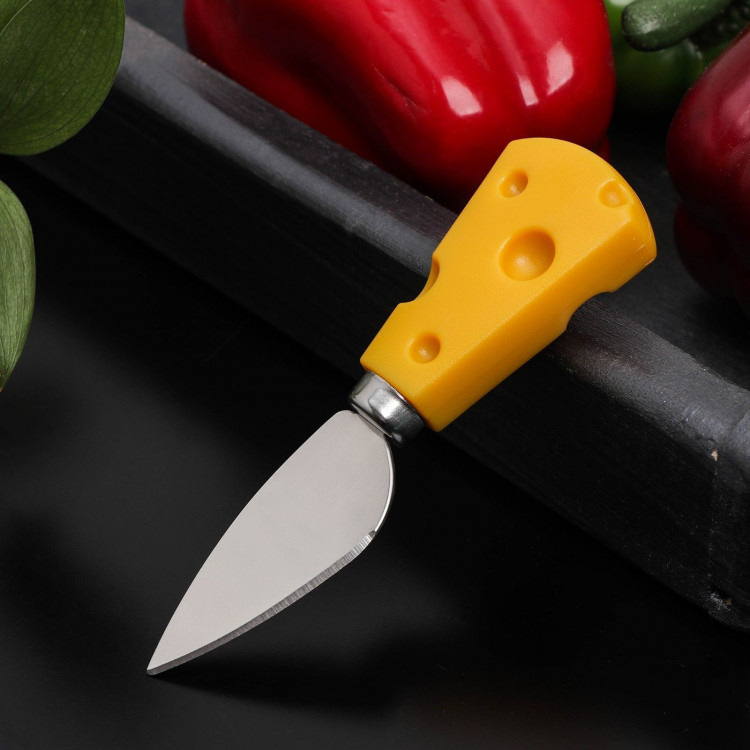 Нож для сыра Доляна Cheese, 12,5 см, цвет жёлтый 