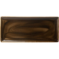 Блюдо «Крафт Браун» прямоугольное;фарфор;,H=15,L=370,B=160мм;коричнев.