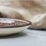 Тарелка Риштанская Керамика  Узоры , коричневая, плоская, 15 см