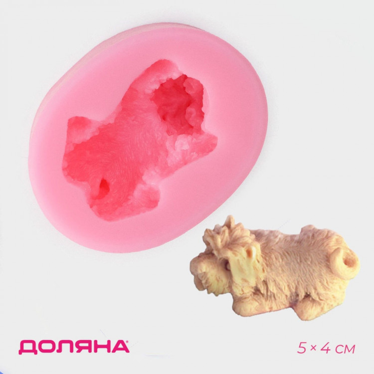 Молд Доляна «Собака», силикон, 5,4×4,3 см, цвет розовый 