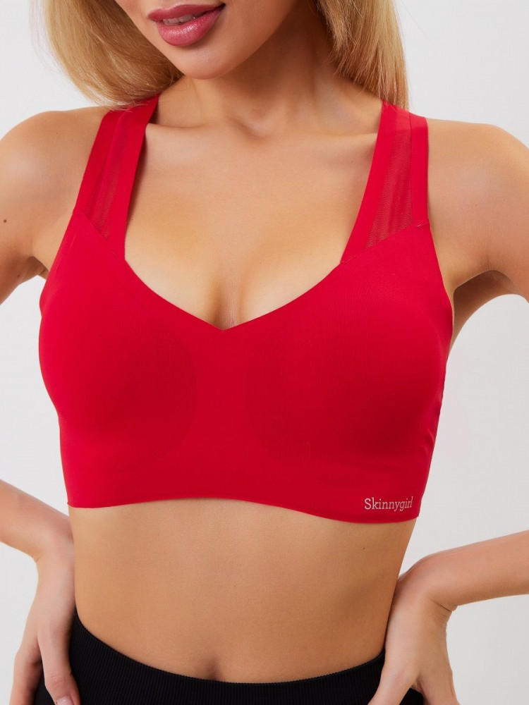 Бесшовный бюстгальтер-топ со спинкой-сеткой Laser Bra 