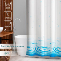Штора для ванной «Капли» (200х180 см)