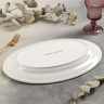 Блюдо фарфоровое овальное c утолщённым краем Доляна White Label, 35,5×23,5×3 см, цвет белый