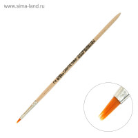 Кисть для рисования, Синтетика Плоская № 2 (ширина обоймы 2 мм; длина волоса 6 мм), деревянная ручка, Calligrata
