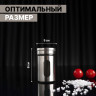 Солонка стеклянная Доляна «Стиль», 130 мл, 5×8 см, цвет серебряный