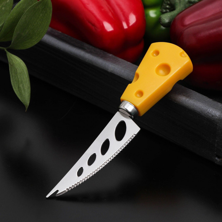 Нож для сыра Доляна Cheese, 15 см, цвет жёлтый 